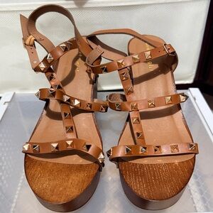 Brown Studded Sandals